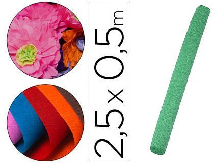 Papel Crespon Liderpapel Rollo de 50 cm X 2,5 M 85G/M2 Verde