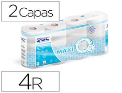 Papel de cocina goma camps 2 capas 90 servicios 224 mm x 21,6 m 21,5 g/m2 paquete de 4 rollos