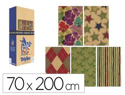 Papel de regalo basika kraft todo año rollo de 70 x 200 cm modelos surtidos