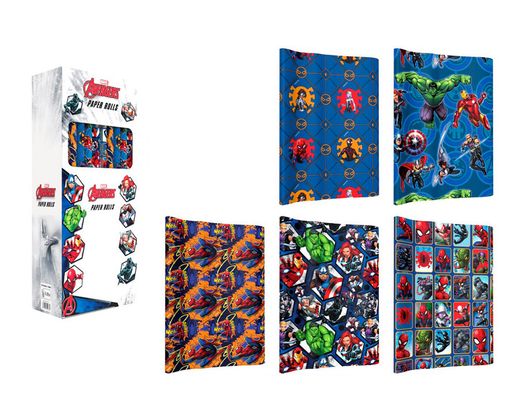 Papel de regalo basika marvel rollo de 70 x 200 cm 60 gr modelos surtidos