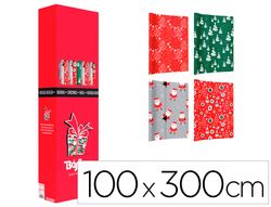 Papel de regalo basika navidad rollo de 100 x 300 cm modelos surtidos