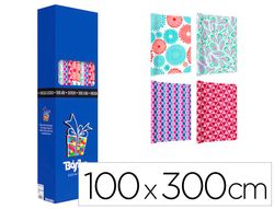 Papel de regalo basika todo año rollo de 100 x 300 cm modelos surtidos