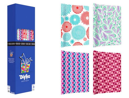 Papel de regalo basika todo año rollo de 100 x 300 cm modelos surtidos