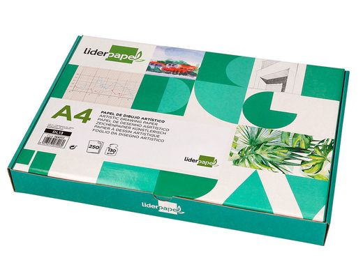 Papel dibujo liderpapel 210x297 mm 130 gr sin recuadro din a4 hoja
