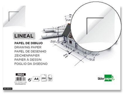 Papel Dibujo Liderpapel 210X297Mm 150G/M2 con Cajetin