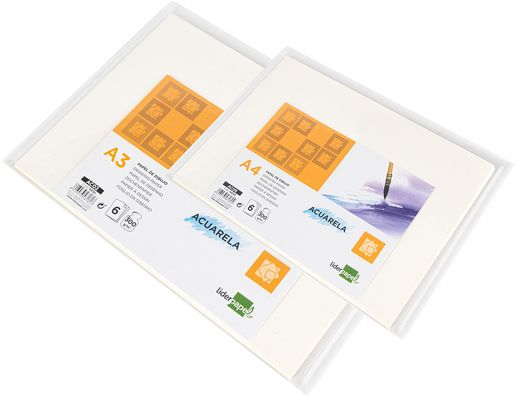 Papel Dibujo Liderpapel 210X297Mm 300G/M2 Acuarela Pack de 6