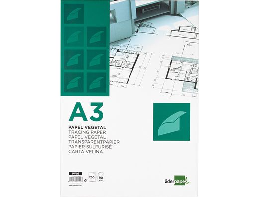 Papel Dibujo Liderpapel 210X297Mm 90G/M2 Vegetal