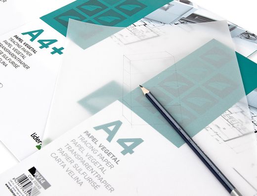 Papel dibujo liderpapel a3 297x420mm 70g/m2 vegetal sobre de 12 hojas