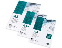 Papel dibujo liderpapel a3 297x420mm 90g/m2 vegetal sobre de 12 hojas