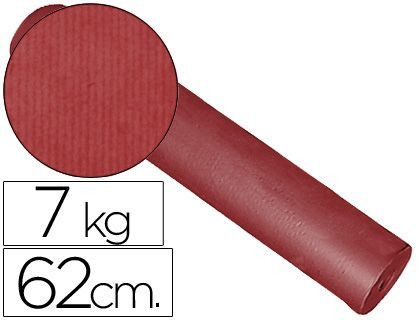 Papel Fantasia Kraft Liso Kfc -Bobina 62 cm -7 Kg -Color Burdeos