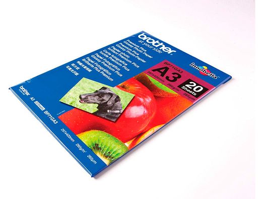 Papel foto brother brillante a3 260g/m2 paquete 20 hojas