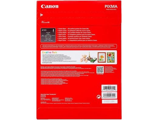 Papel foto canon a4 brillante 200gr/m2 paquete 100 hojas