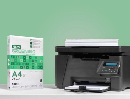 Papel fotocopiadora Greening 75 gramos DIN A4  (paquete 500 hojas)