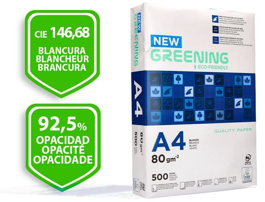 Papel Fotocopiadora Liderpapel Greening Din A4 80 Gramos Paquete de 500 Hojas