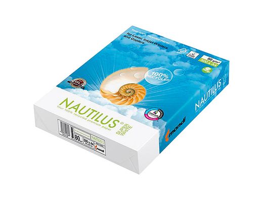 Papel fotocopiadora nautilus superwhite 100% reciclado din A3 80 gramos paquete de 500 hojas