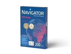 Papel fotocopiadora navigator bold design din A4 200 gr papel multiuso ink-jet y laser paquete de 150 hojas