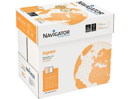 Papel fotocopiadora navigator din a4 80 gramos -4 taladros papel multiuso ink-jet y laser-paquete de 500 hojas
