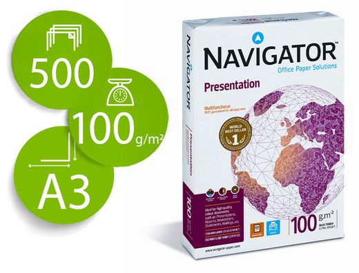 Papel Fotocopiadora Navigator Presentation Din A3 100 Gramos Paquete de 500 Hojas
