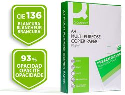 Papel fotocopiadora q-connect economy din A4 80 gramos paquete de 500 hojas