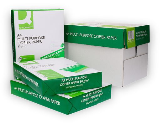 Papel fotocopiadora q-connect economy din A4 80 gramos paquete de 500 hojas