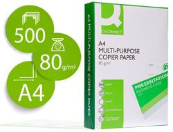 Papel fotocopiadora q-connect economy din A4 80 gramos paquete de 500 hojas