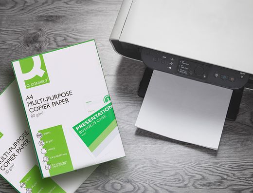 Papel fotocopiadora q-connect economy din A4 80 gramos paquete de 500 hojas