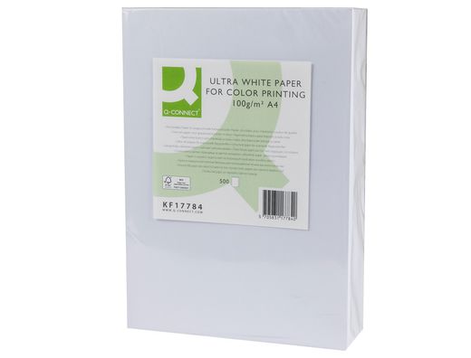 Papel Fotocopiadora Q-Connect Ultra White Din A4 100 Gramos Paquete de 500 Hojas