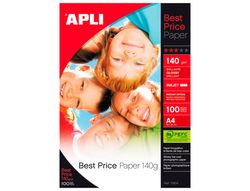 Papel fotográfico Apli Best Price brillante A4 de 140 gr. (100 hojas)