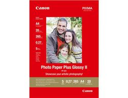Papel fotografico canon pp-201 glossy ii A4 265 gr pack de 20 unidades
