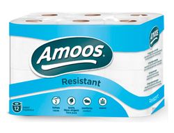 Papel Higienico Amoos 2 Capas 100 mm Diametro X 87 mm Alto Paquete de 12 Rollos