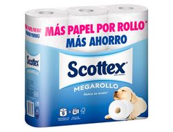 Papel Higienico Scottex Megarrollo Doble Largo Paquetede 6 Rollos