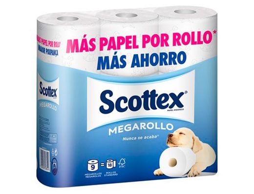 Papel Higienico Scottex Megarrollo Doble Largo Paquetede 6 Rollos
