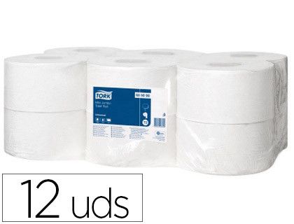 Papel higienico tork minijumbo 1 capa 290 mt para dispensador t2