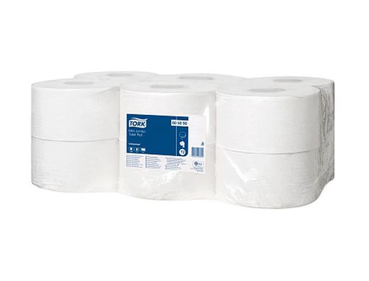 Papel higienico tork minijumbo 1 capa 290 mt para dispensador t2