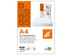 Papel Liderpapel A4 80G/M2 Paquete de 500 Hojas Blanco Microperforado en Tres Partes Iguales
