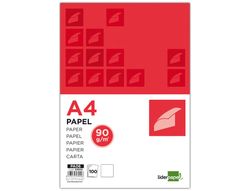 Papel Liderpapel A4 90G/M2 Paquete de 100 Blanco