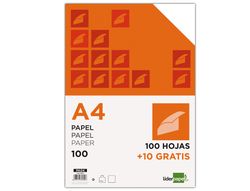 Papel Liderpapel Din A4 80 Gr -Paquete de 100 Hojas + 10 Hojas Gratis
