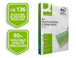 Papel multifuncion blanco Q-CONNECT FASTER DIN A4 80 gramos (paquete de 500 hojas)