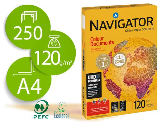 Papel Navigator Colour Documents A4 de 120 gr. (250 hojas)