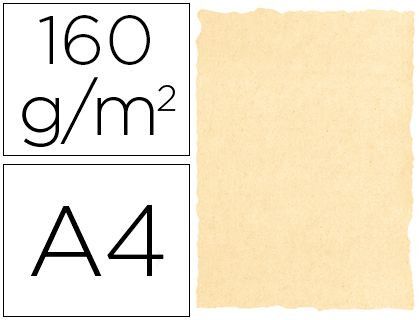 Papel Pergamino Din A4 160 Gr Color Pergamino Crema Paquete de 25 Hojas