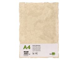 Papel pergamino liderpapel din a4 con bordes 180g/m2 color crema paquete de 50 hojas