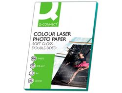 Papel Q-Connect Foto Glossy Din A4 para Fotocopiadoras E Impresoras Laser -Paquete de 100 Hojas 218 Gr
