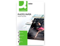 Papel Q-Connect Foto Glossy Kf02163 Din A4 Alta Calidad Digital Photo -Para Ink-Jet Bolsa de 20 Hojas de 260 Gr