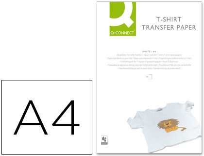 Papel Q-Connect Transferencia para Tela Kf01430 Din A4 -Bolsa de 10 Hojas