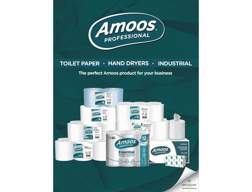 Papel secamanos amoos industrial 2 capas 32g/m2 blanco 90 mt paquete de 6 rollos