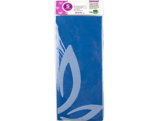 Papel Seda Liderpapel 52X76Cm 18G/M2 Bolsa de 5 Hojas Azul