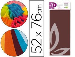 Papel Seda Liderpapel 52X76Cm 18G/M2 Bolsa de 5 Hojas Marron