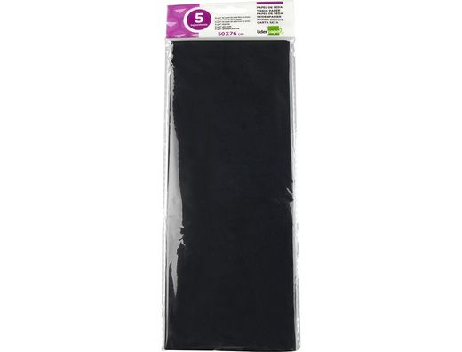 Papel Seda Liderpapel 52X76Cm 18G/M2 Bolsa de 5 Hojas Negro