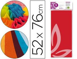 Papel Seda Liderpapel 52X76Cm 18G/M2 Bolsa de 5 Hojas Rojo