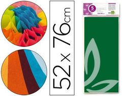 Papel Seda Liderpapel 52X76Cm 18G/M2 Bolsa de 5 Hojas Verde Oscuro